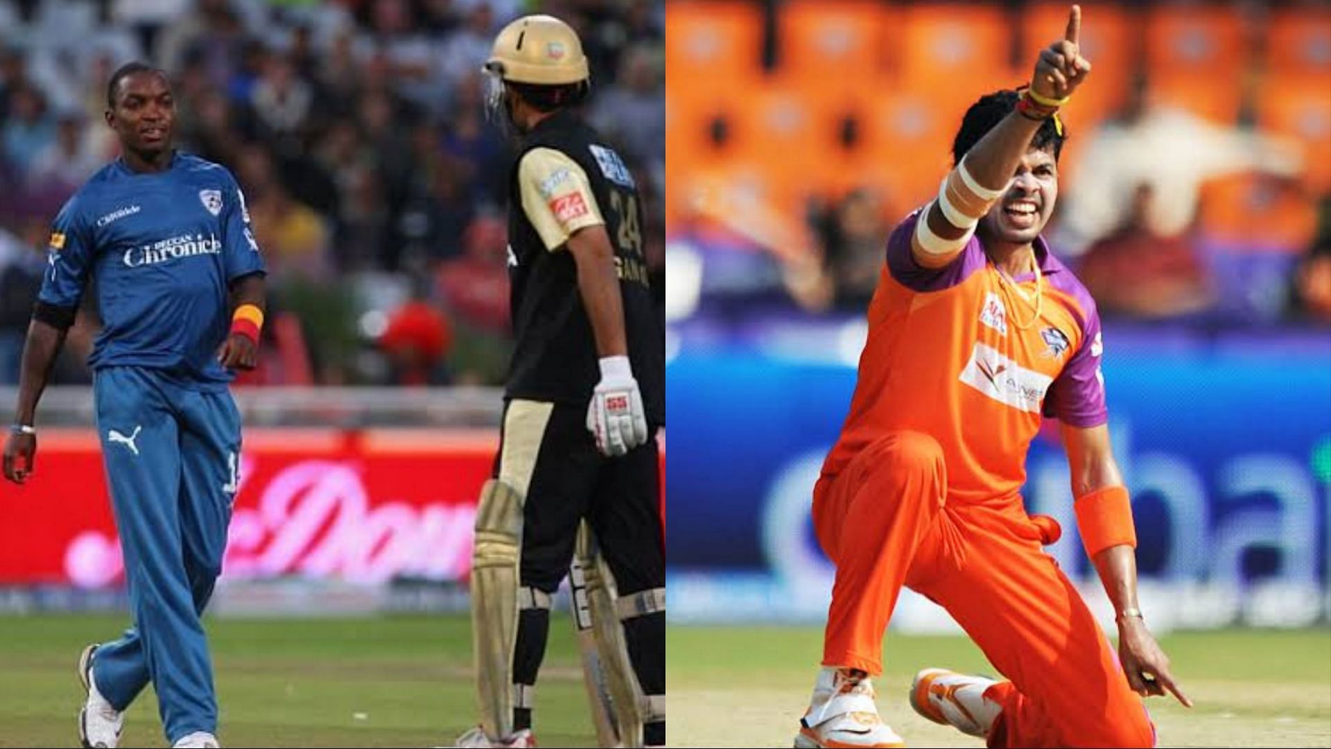 Fidel Edwards (in blue) and Sreesanth (in orange) are among the oldest players in IPL 2022 Auction