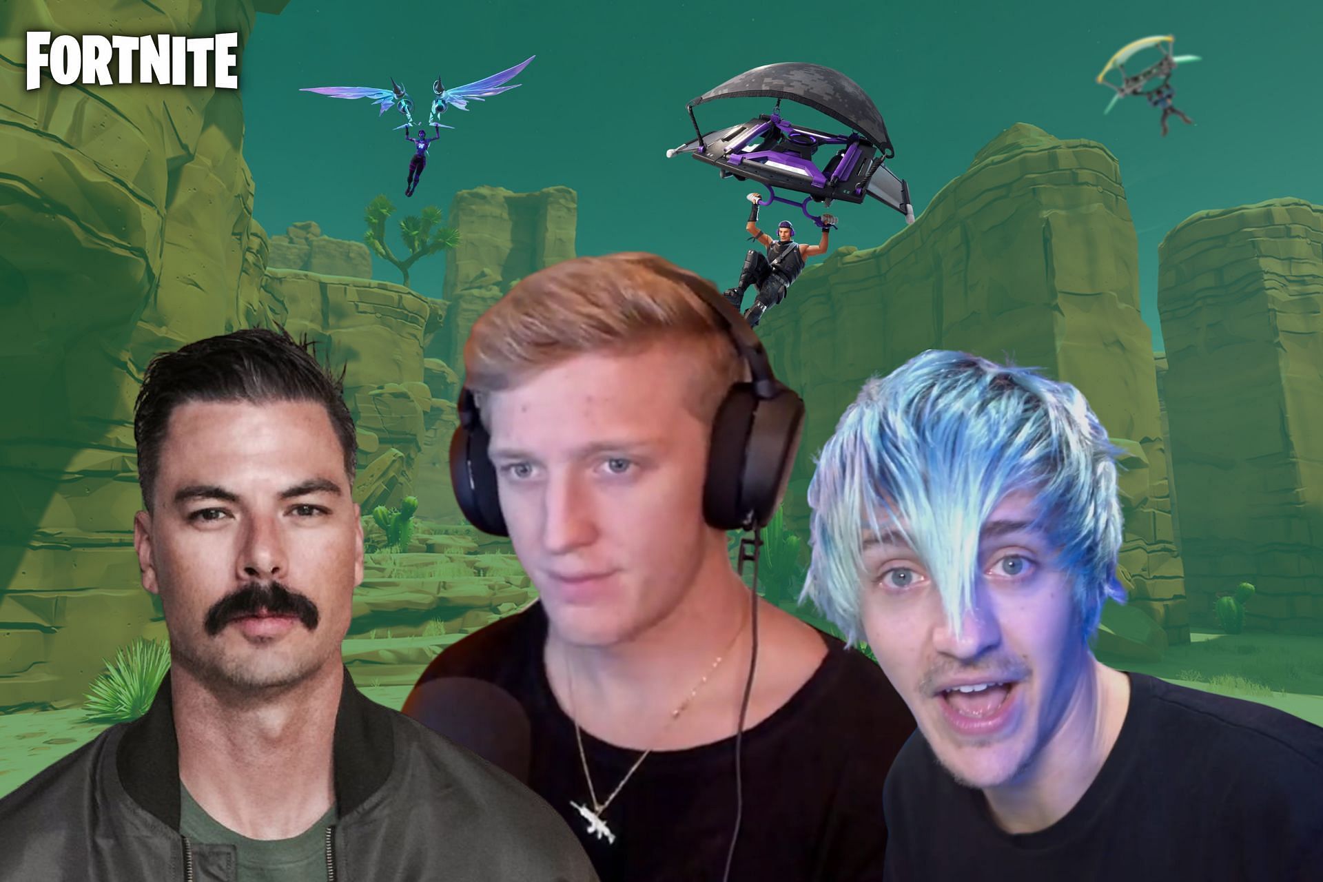 Fortnite streamers like Ninja and Tfue getting embarrassed in front of viewers (Image via Sportskeeda)