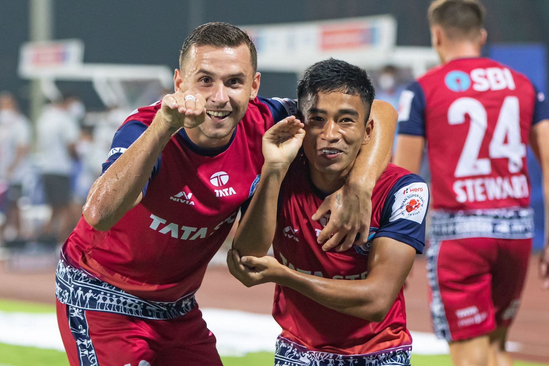 Jamshedpur FC&#039;s Boris Singh and Jordan Murray (Image Courtesy: ISL)