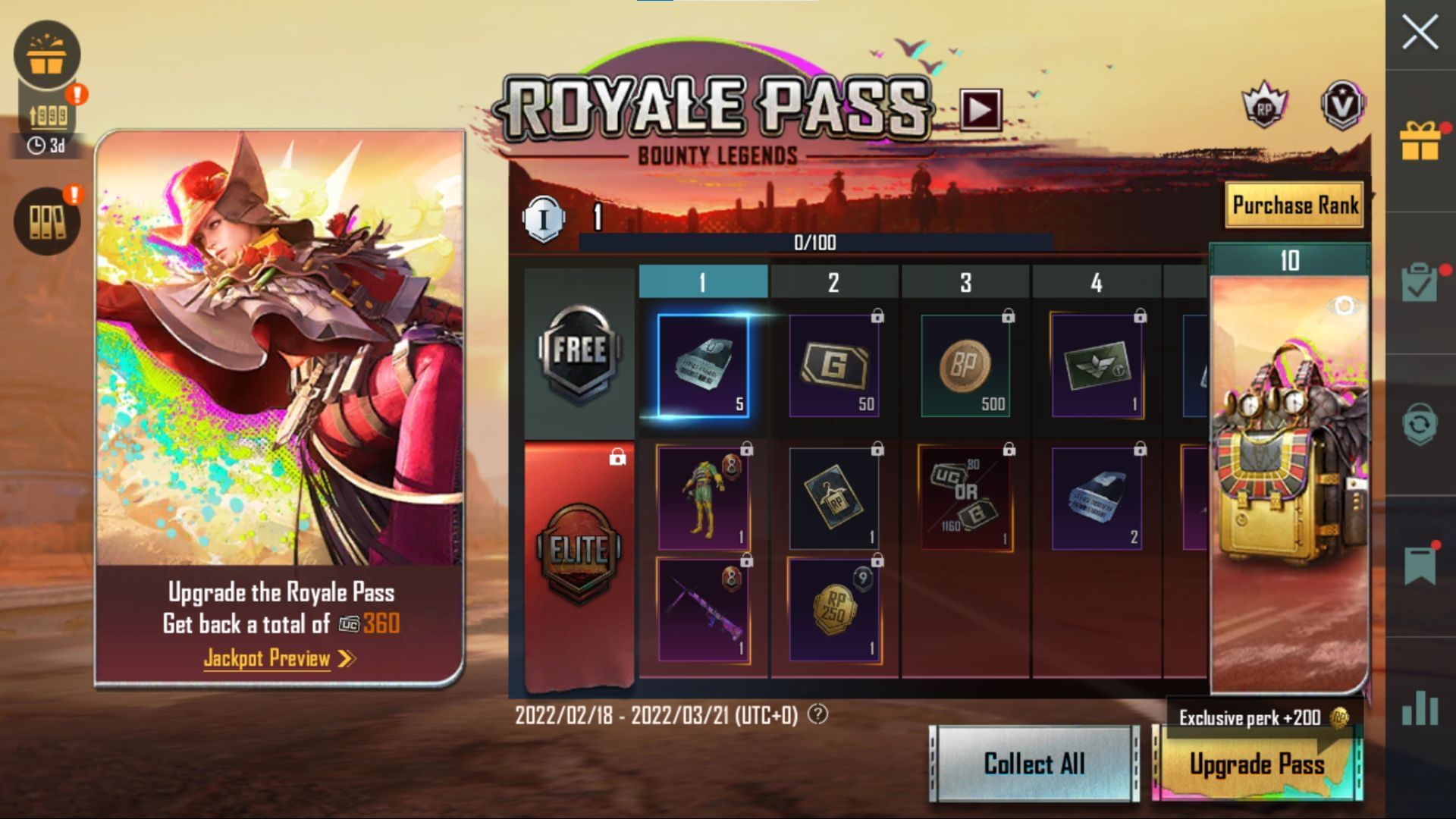 تنتهي بطاقة Royale Pass الحالية في 21 مارس (الصورة من Tencent)