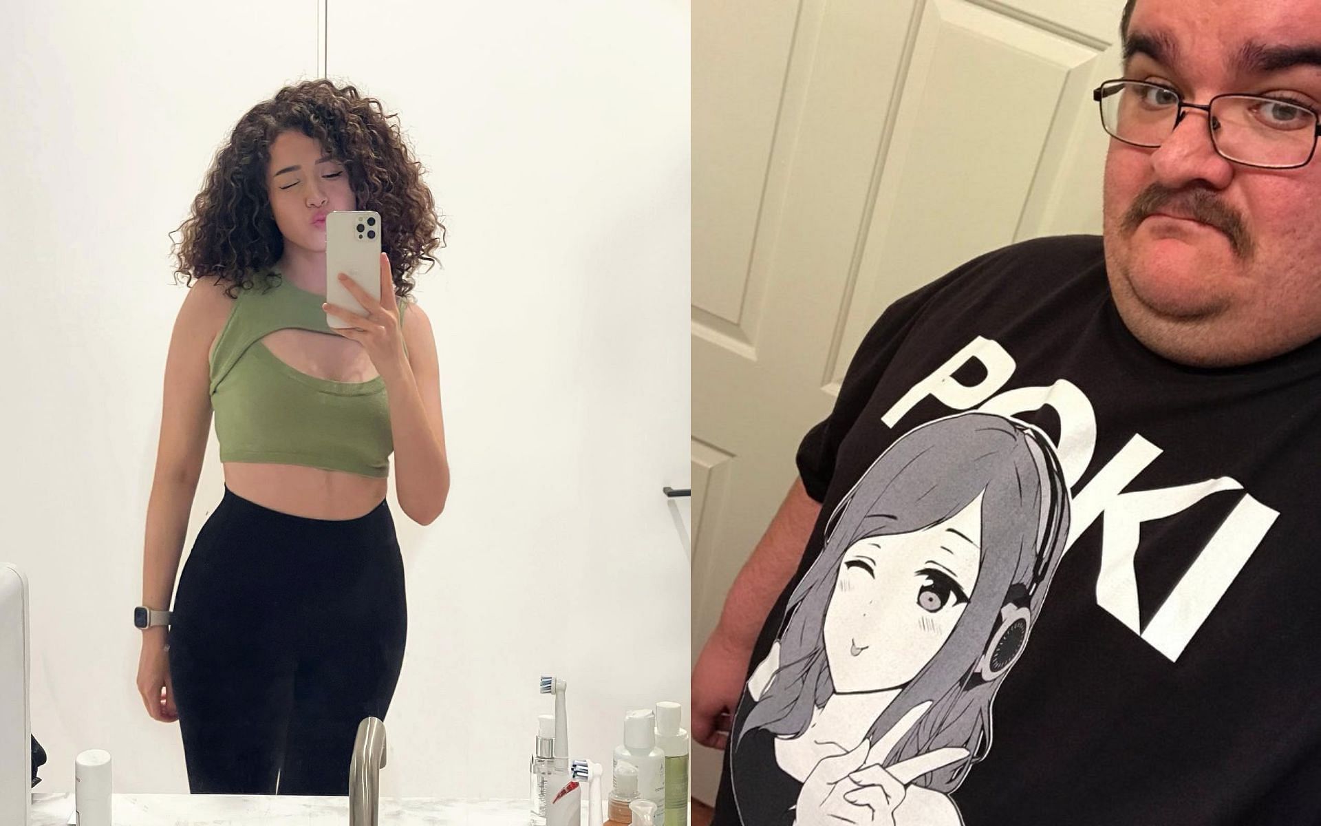 Pokimane tweets a selfie and fans react to it (Images via Pokimane/Twitter)