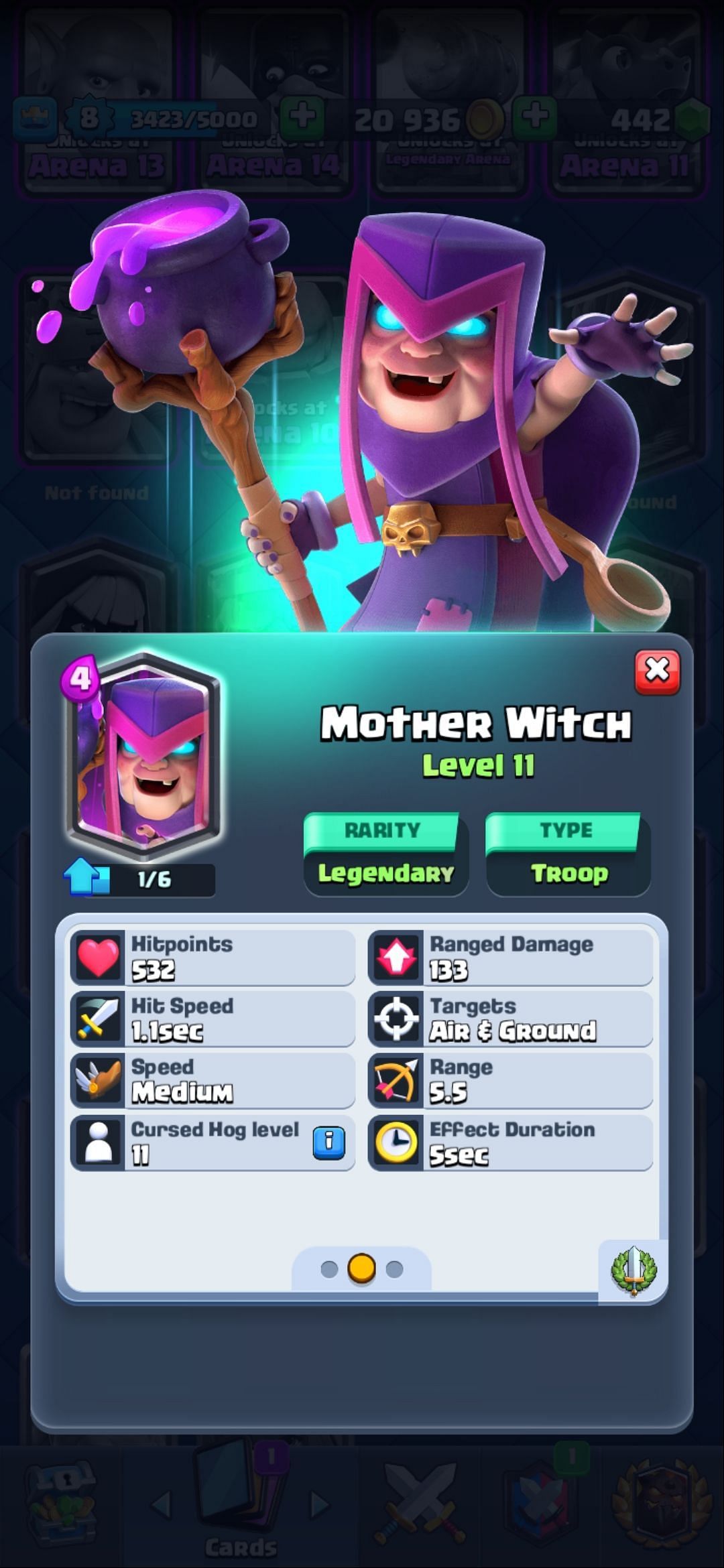 Mother Witch card (Screen capture from the game)