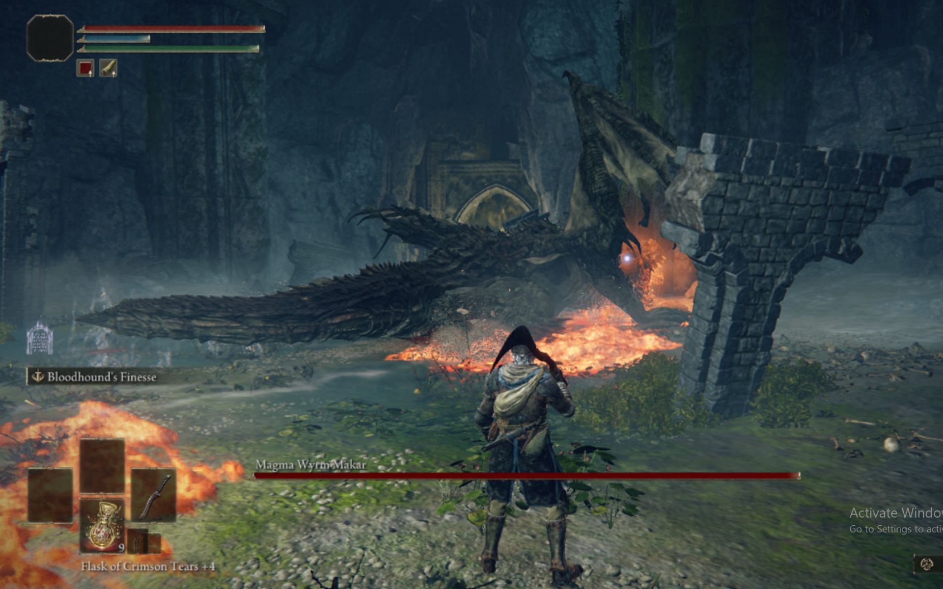 Earn a new sword from the boss with fire damage. (Image via FromSoftware)