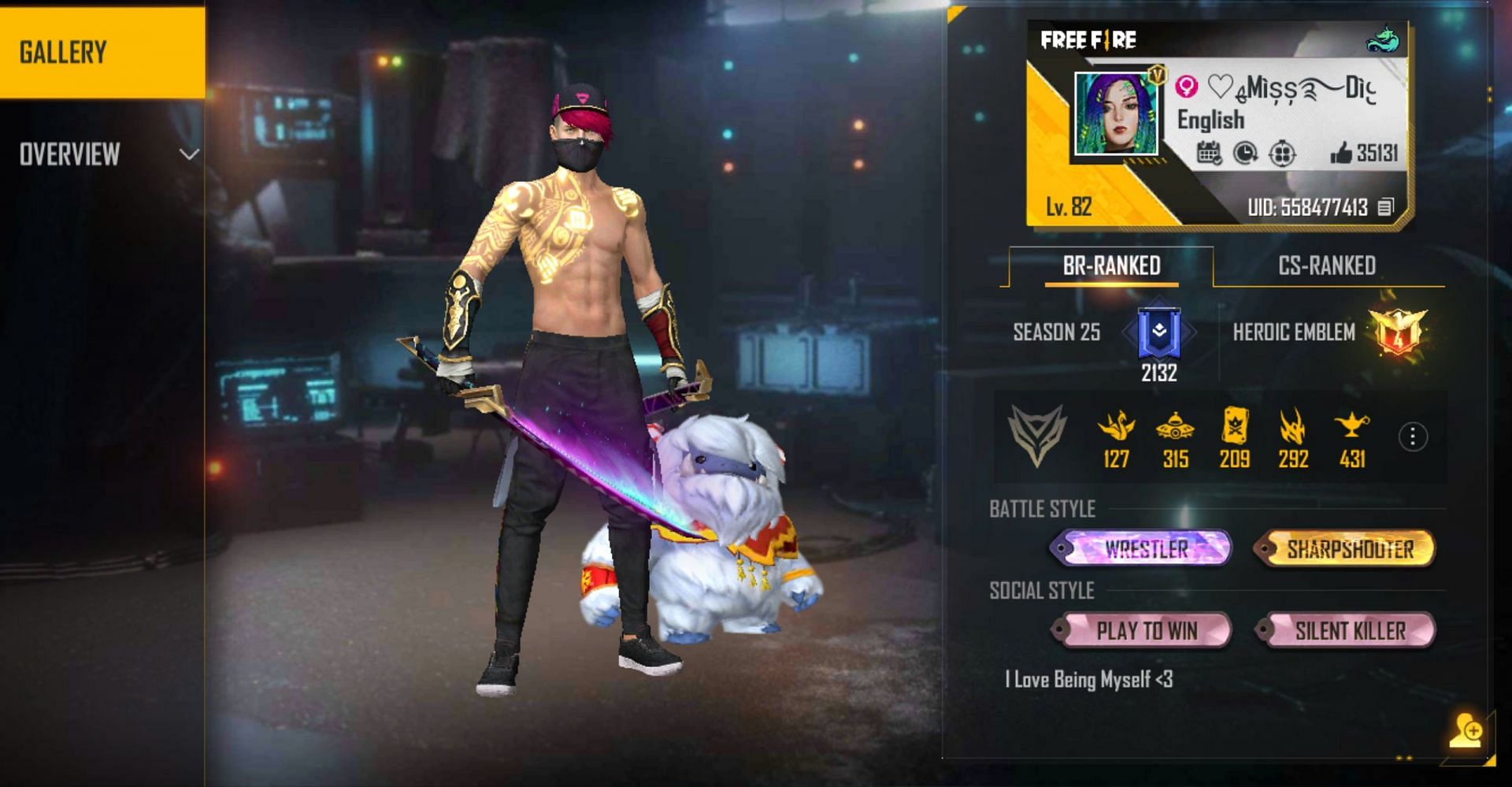 This is the Free Fire ID of BlackPink Gaming (Image via Garena)