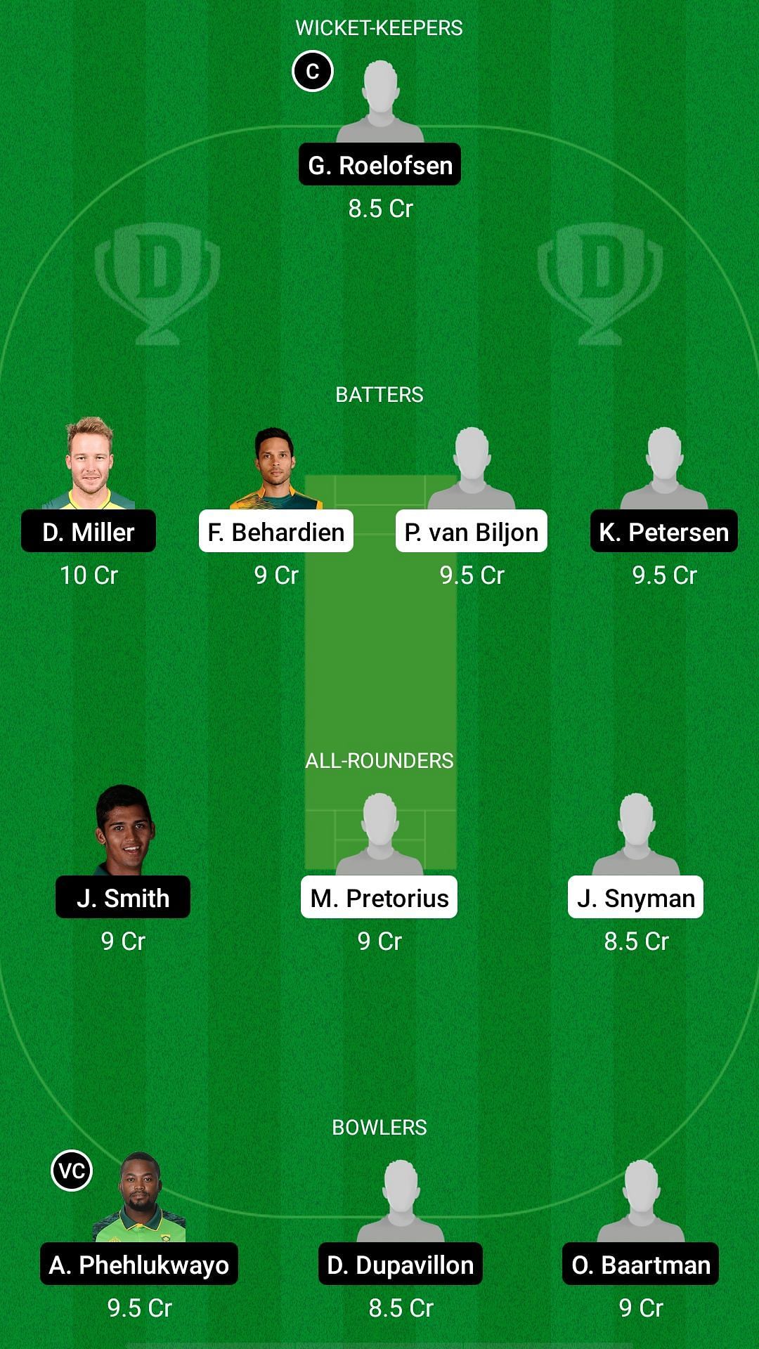 KTS vs DOL Dream11 Prediction - South African T20 Challenge