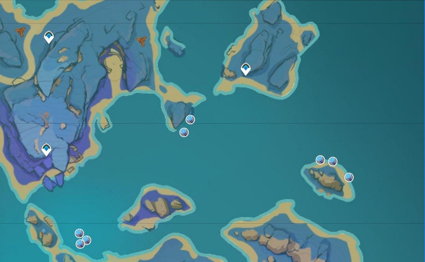 Sea Ganoderma near Fort Hiraumi (Image via Genshin Impact Interactive Map)