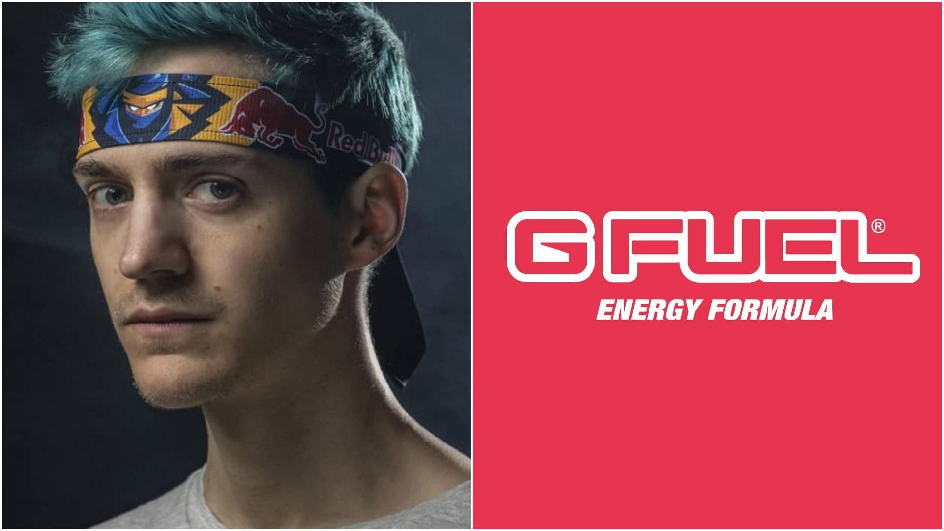 Ninja has been drinking GFUEL and streaming outside of his Red Bull themed gaming room (Image via Sportskeeda)