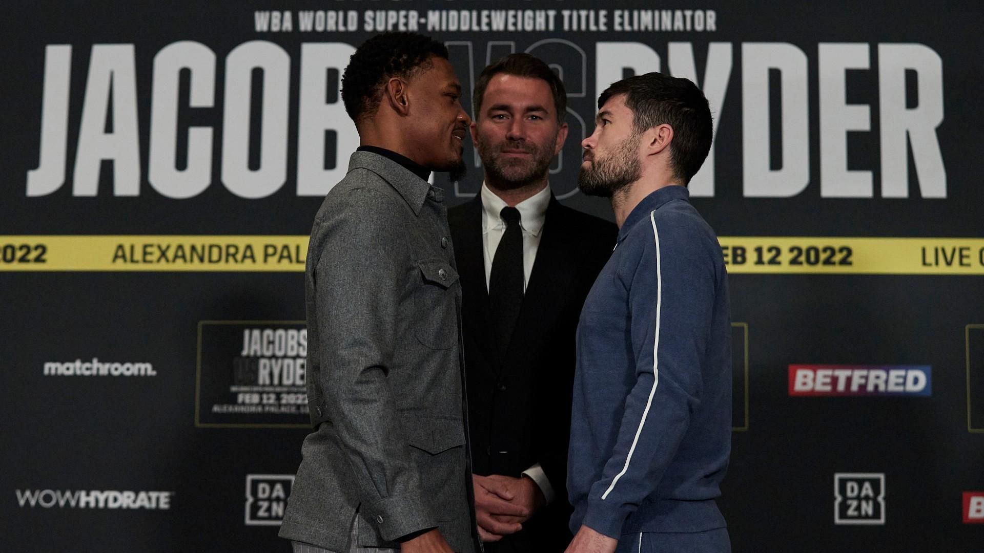 Daniel Jacobs (L) and John Ryder (R) faced off Saturday night in London