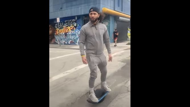 Watch: Jorge Masvidal rides around Miami on Onewheel electric skateboard