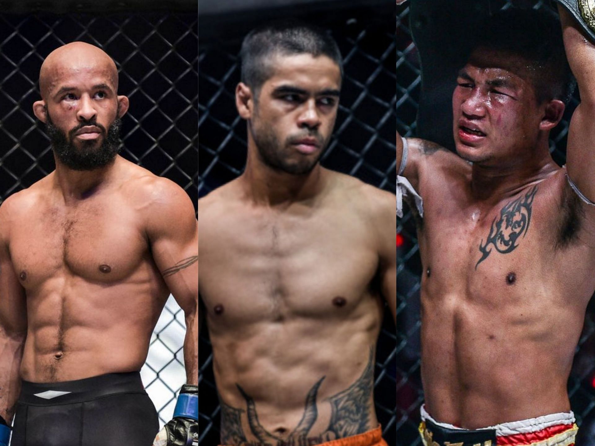 (From left) Demetrious Johnson, Danial Williams, Rodtang Jitmuangnon. [Photo: ONE Championship]