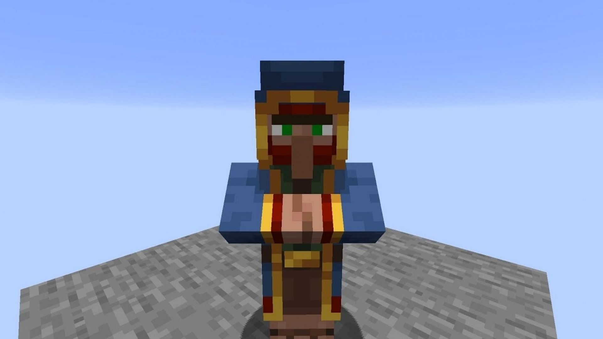 The Wandering Trader&#039;s spawning mechanics allow it to appear even in Skyblock (Image via Youtube user ilmango)