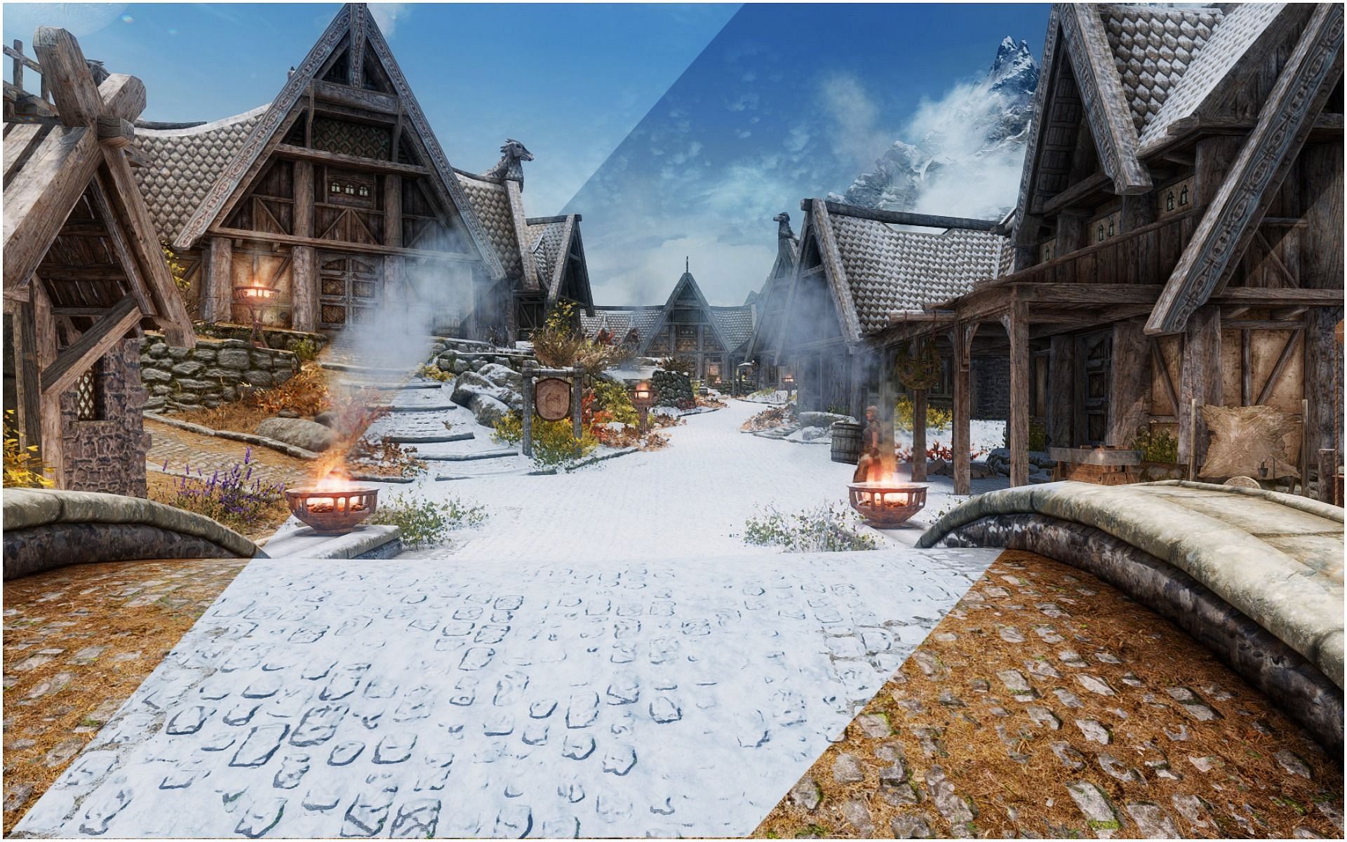 Seasons of Skyrim mod (Image via powerofthree &amp; Nexusmods)