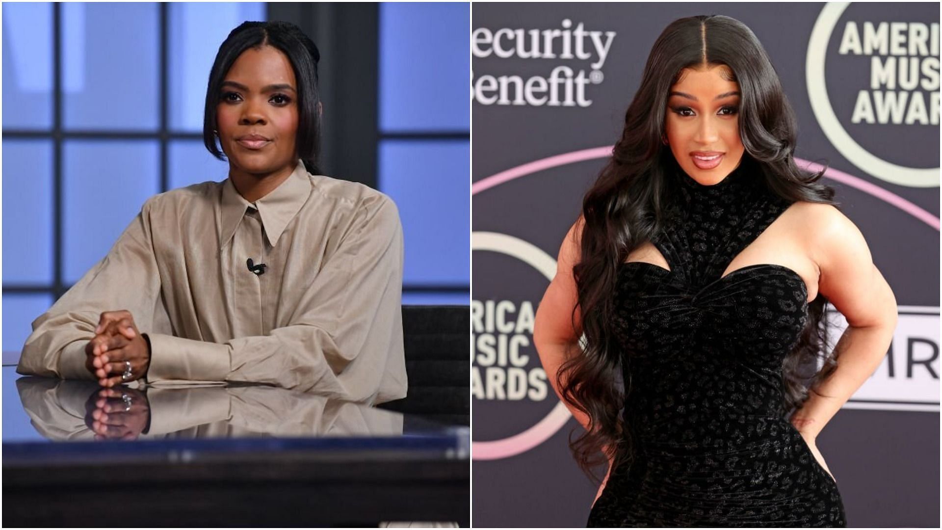 Candace Owens and Cardi B&#039;s dispute started back in 2020 (Images via Jason Davis and Rich Fury/Getty Images)