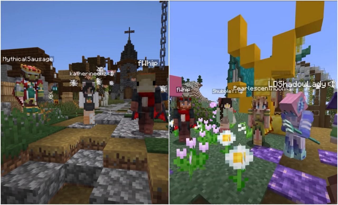 Members of the Empires SMP (Image via Pixlriffs/YouTube and Solidarity/YouTube) 