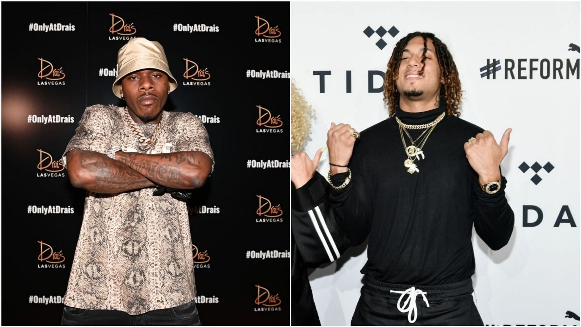 DaBaby and Brandon Bills recently got into a brawl (Images via Denise Truscello and Mike Coppola/Getty Images)