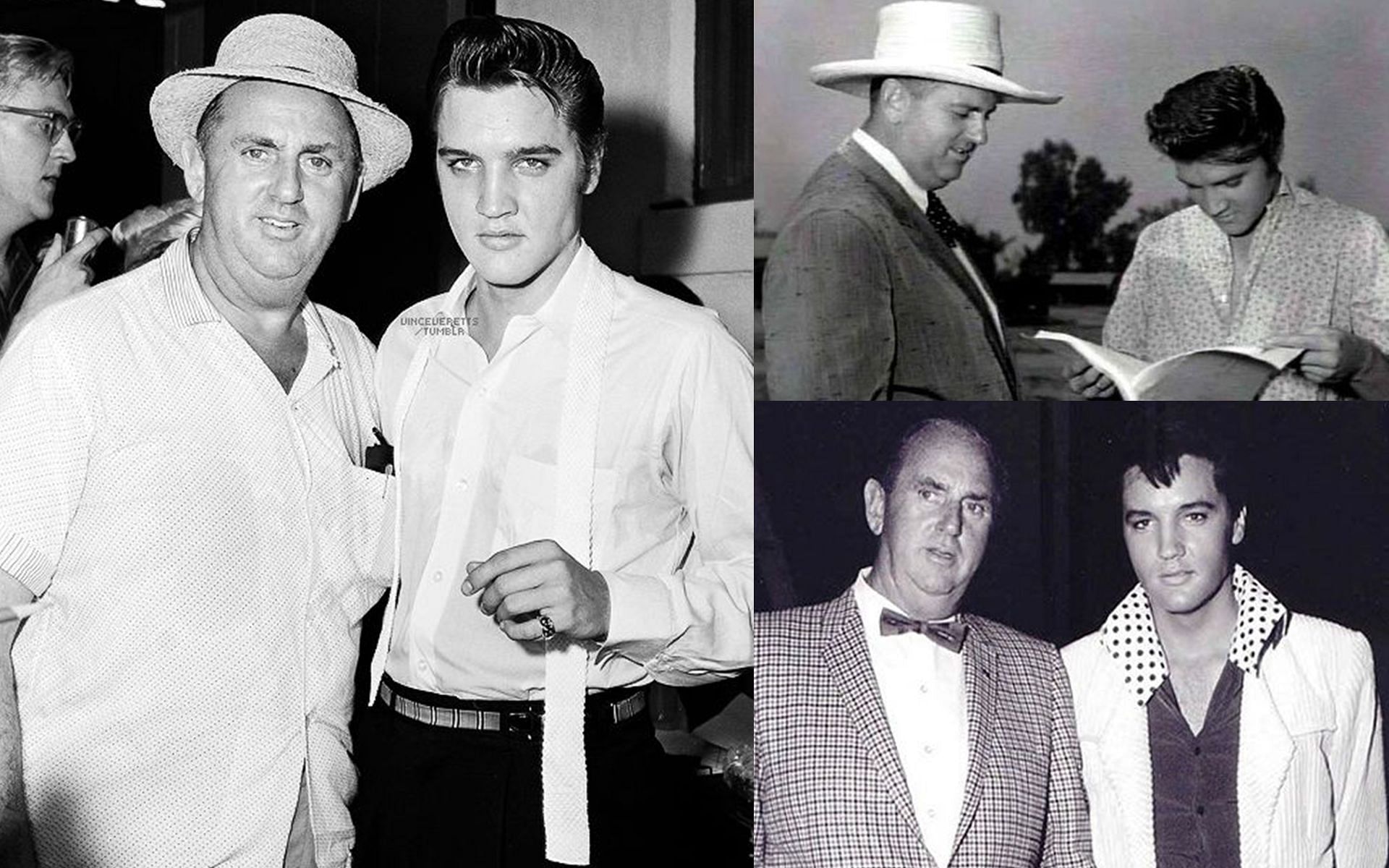 Elvis Presley with his long-time manager, Colonel Tom Parker (Image via Pinterest)