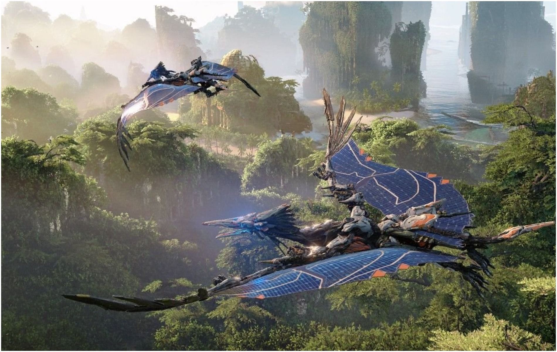 Horizon Forbidden West is rumored to have a flying mount mechanic (Image via Guerrilla Games)