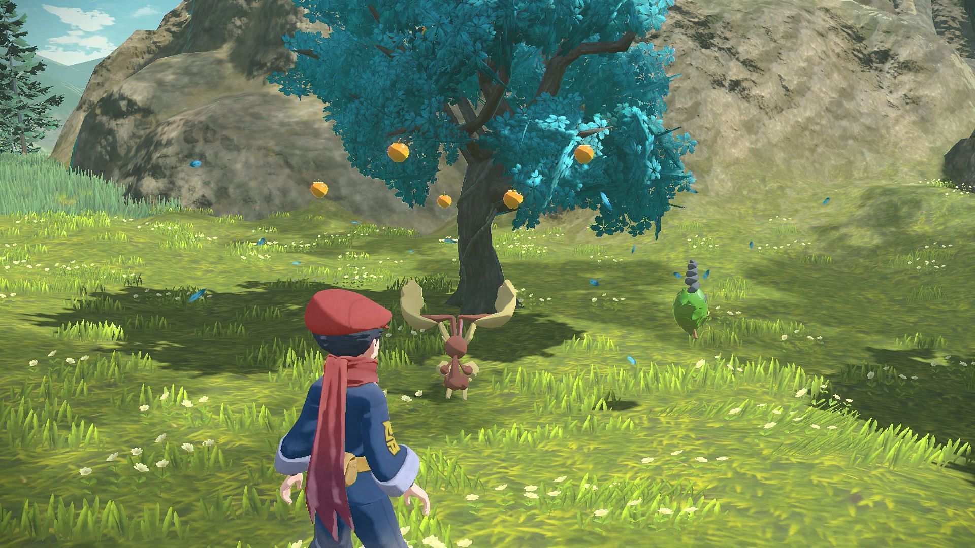 Berries can be acquired by knocking on trees (Image via Game Freak)