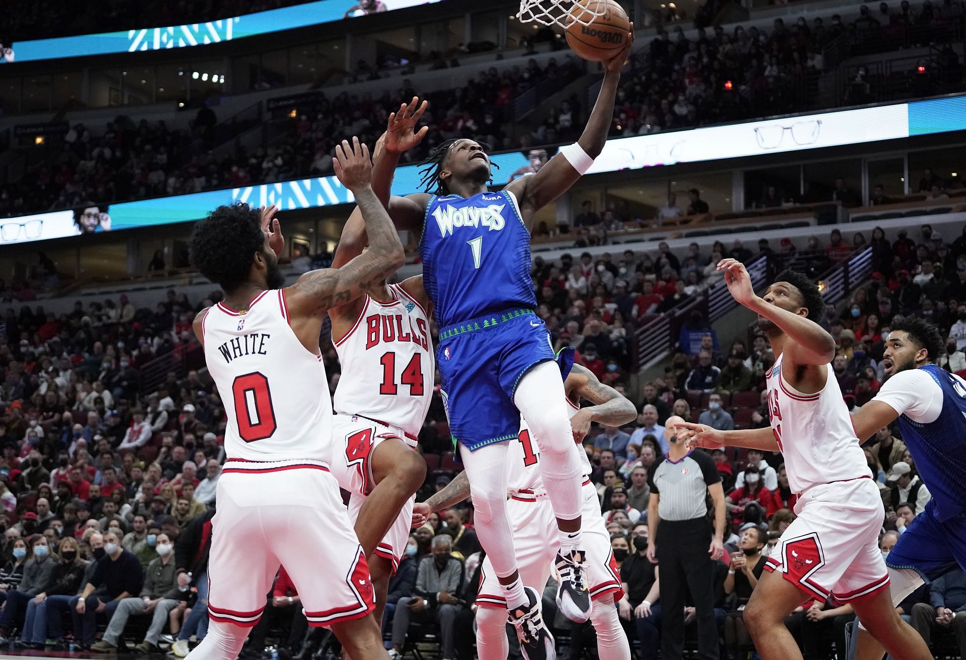 Minnesota Timberwolves shooting guard Anthony Edwards with the ball