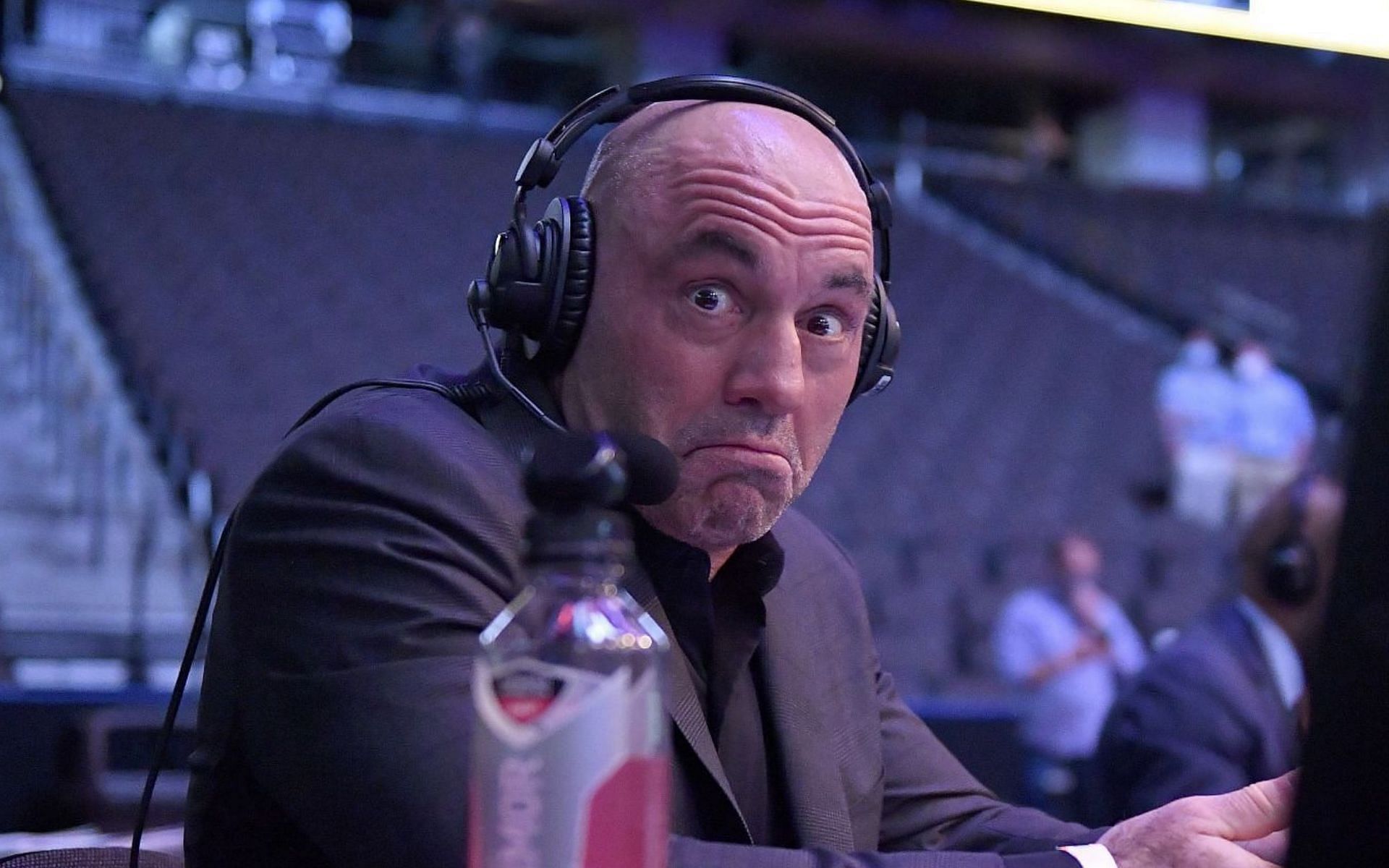 UFC commentator Joe Rogan [center]