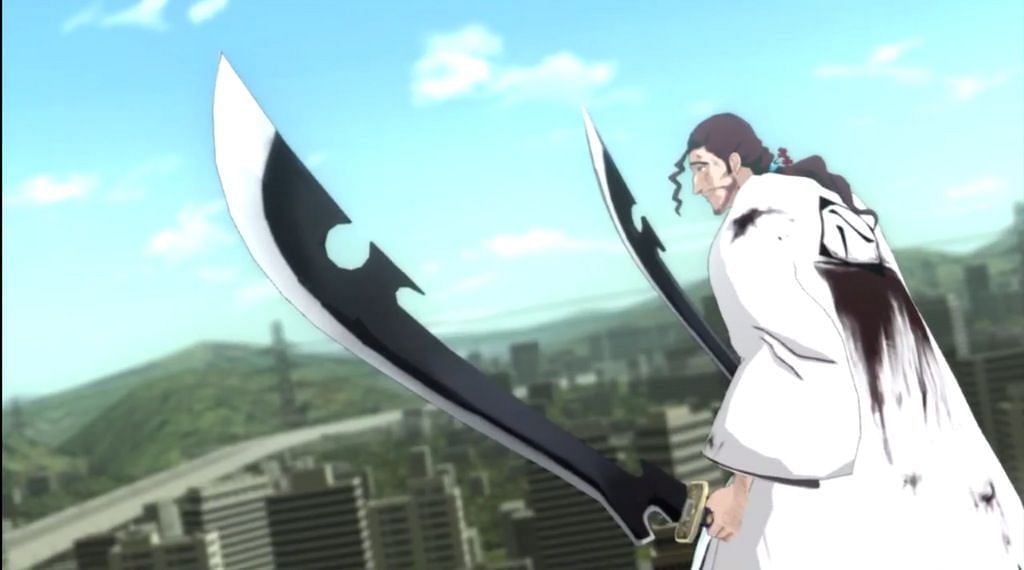 Shunsui Kyoraku&#039;s Zanpakuto as seen in the Bleach anime (Image via Studio Pierrot)