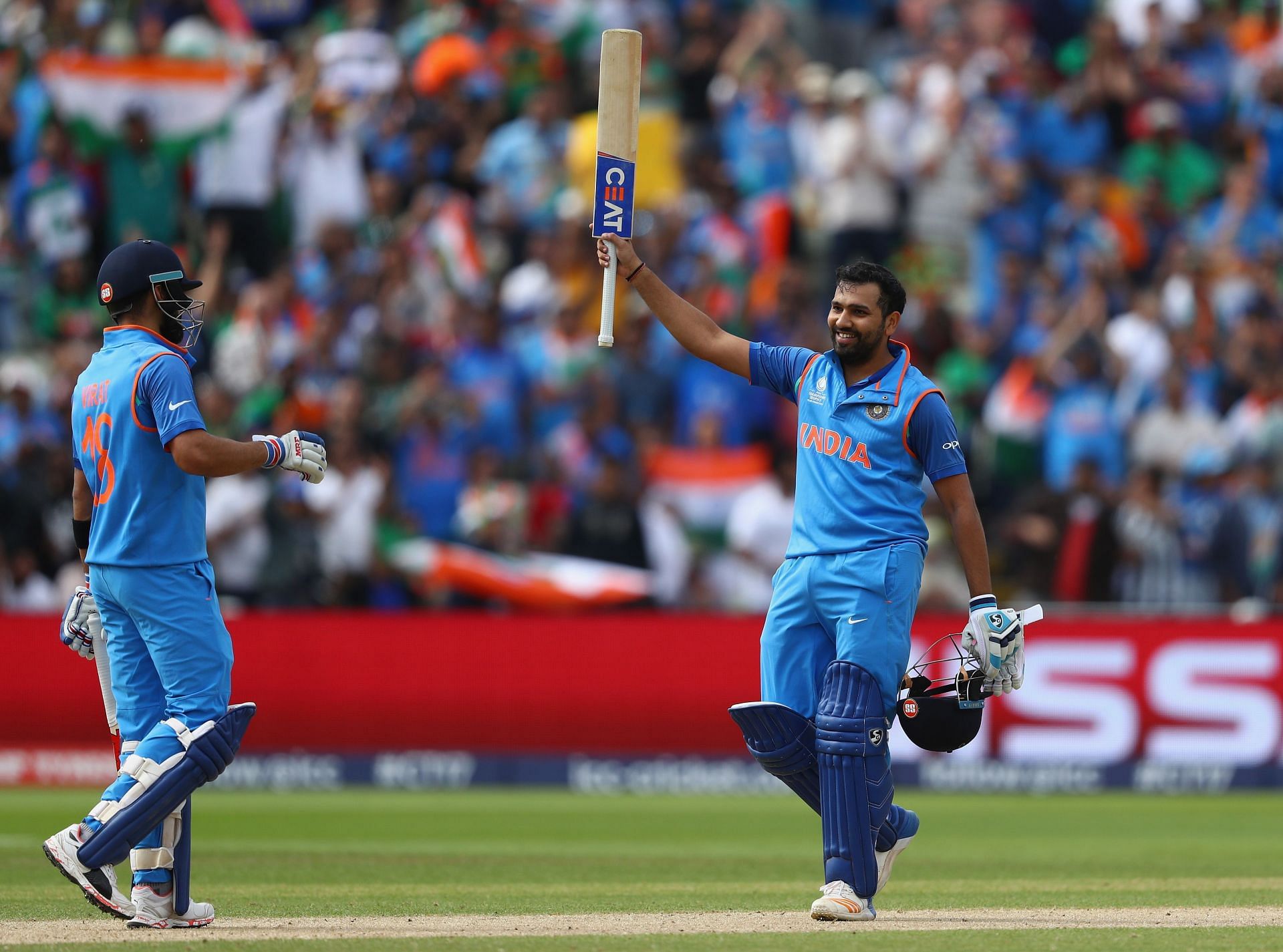 Hogg wants Virat Kohli (left) and Rohit Sharma (right) to open the innings for India at the T20 World Cup.
