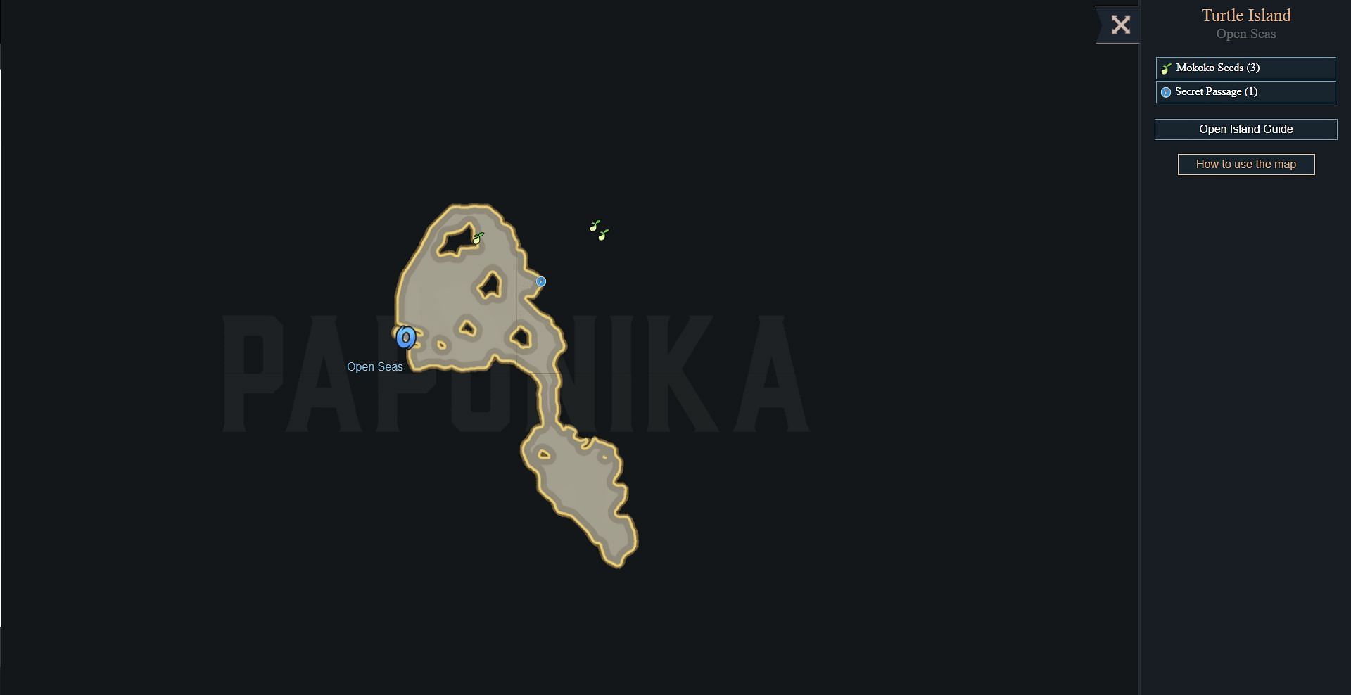 A map shows the Mokoko Seed locations on Turtle Island (Image via Papunika)