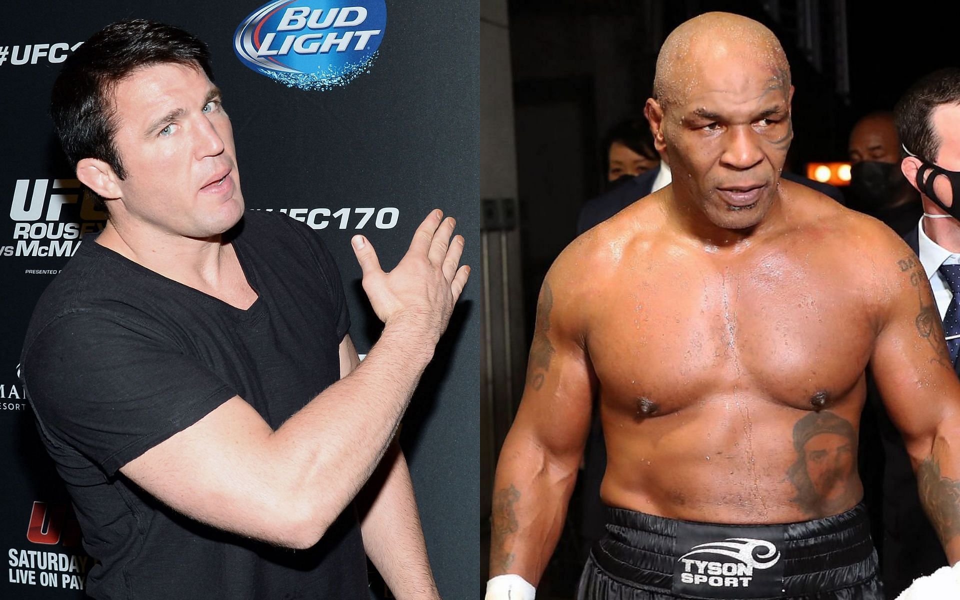 Chael Sonnen (left) and Mike Tyson (right)