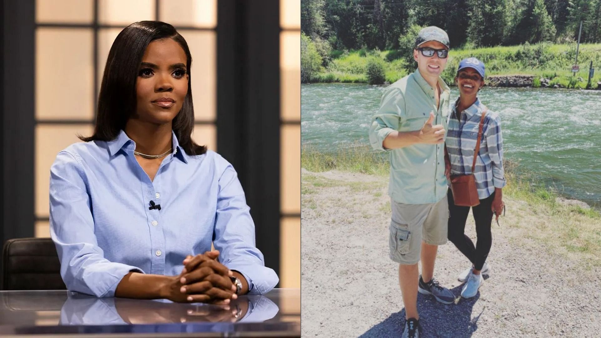 Candace Owens welcomed her first child with husband George Farmer in January 2021 (Image via Brett Carlsen/Getty Images and realcandaceowens/Instagram)