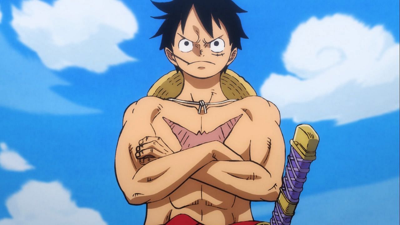 Luffy seen during the anime&#039;s Wano arc (Image via Toei Animation)