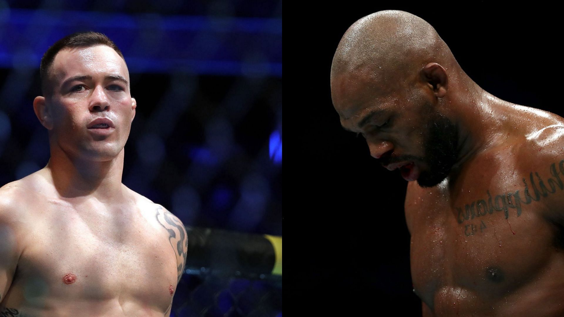 Colby Covington (Left) roasted Jon Jones (Right) on Twitter recently (Image courtesy Getty)