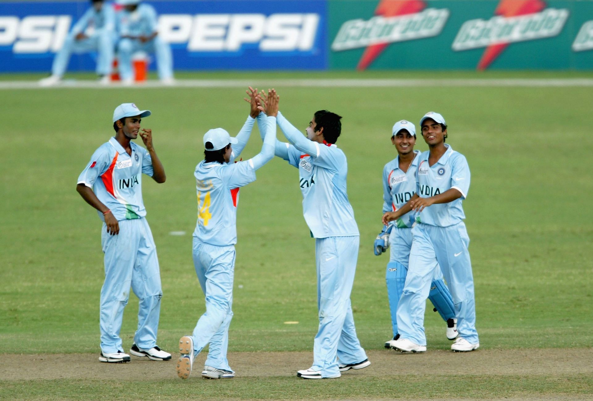 India celebrate a wicket during the 2008 ICC U19 Cricket World Cup. Pic: Getty Images