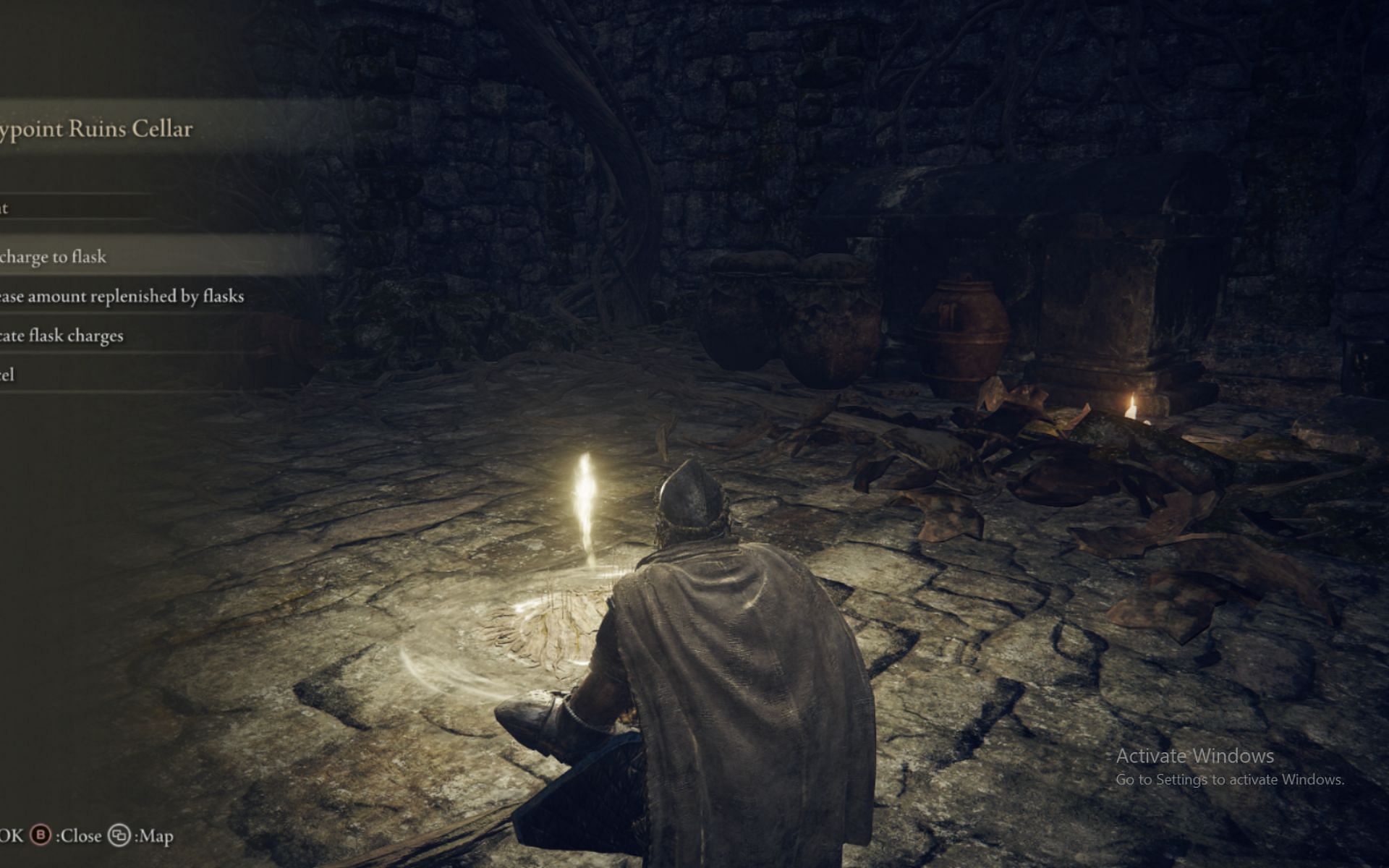 Saving is simple, but confusing in the game (Image via FromSoftware)