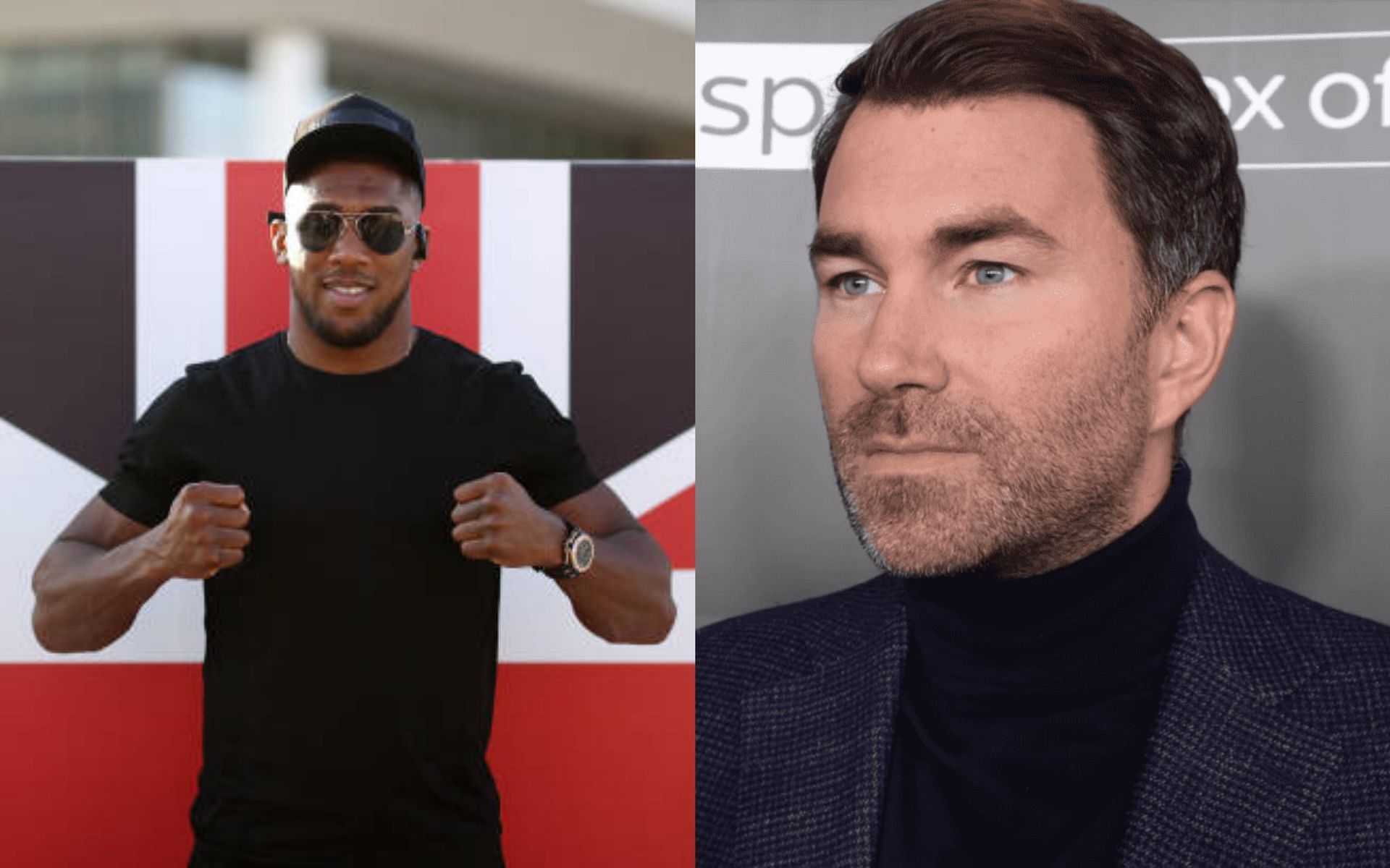 Anthony Joshua (left) and Eddie Hearn (right)
