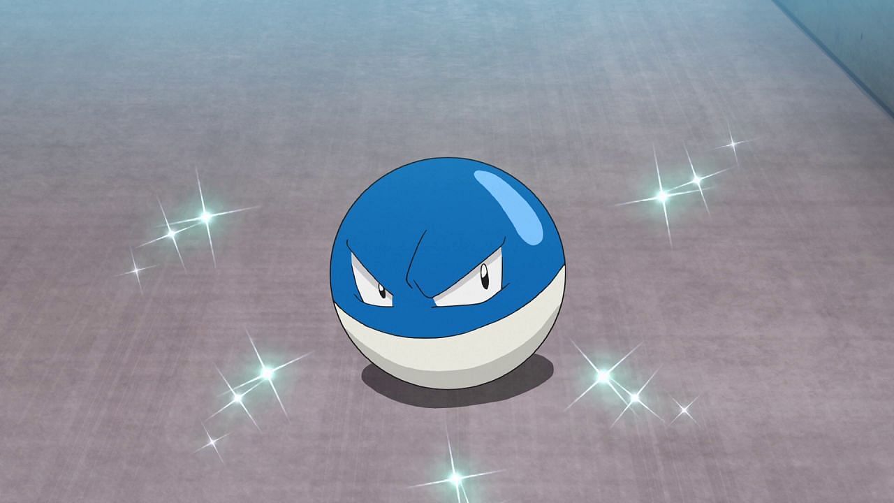 A Shiny Voltorb was featured in the anime where it was promptly captured by Goh (Image via The Pokemon Company)