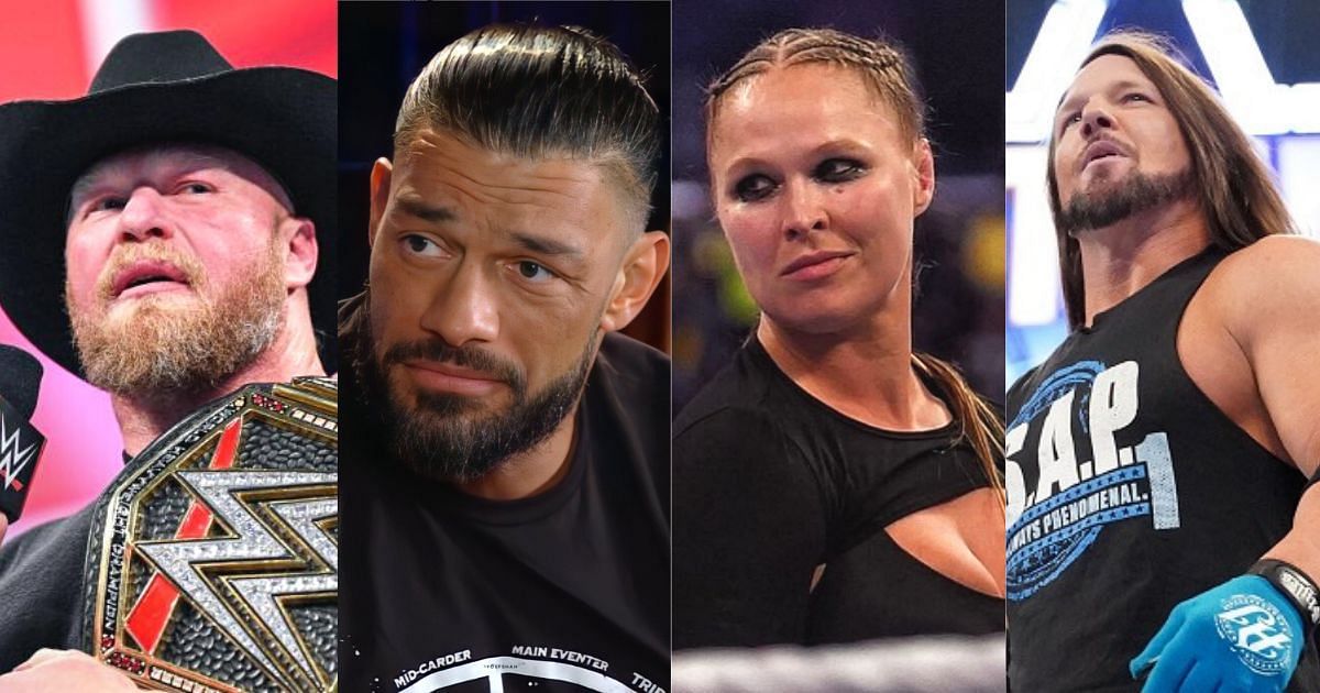 Brock Lesnar, Roman Reigns, Ronda Rousey, and AJ Styles.