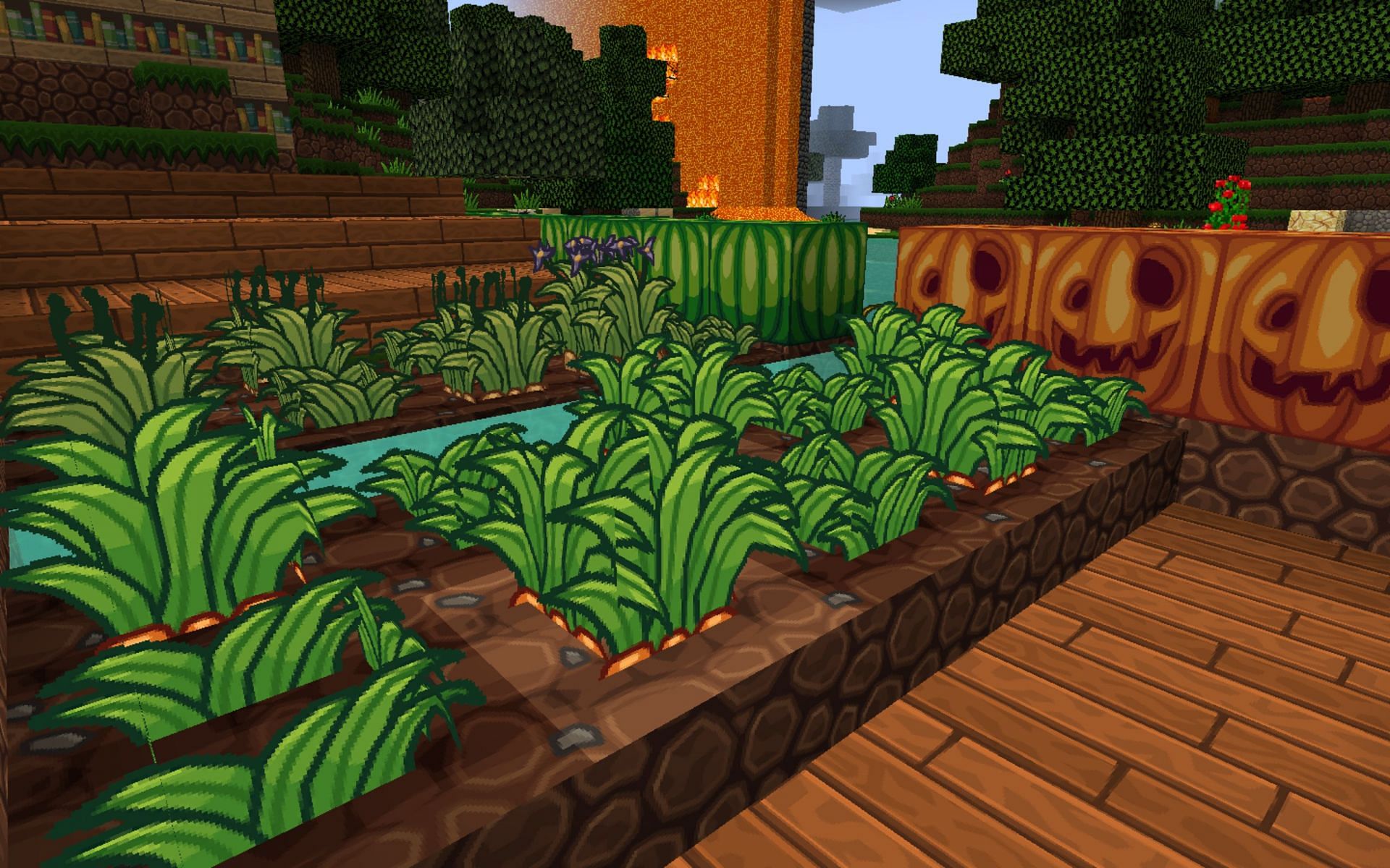 Players can improve their farming experience by using visually-pleasing texture packs (Image via Mojang)