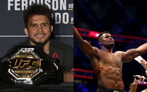 Former UFC champion Henry Cejudo [left], UFC heavyweight champion Francis Ngannou [right]