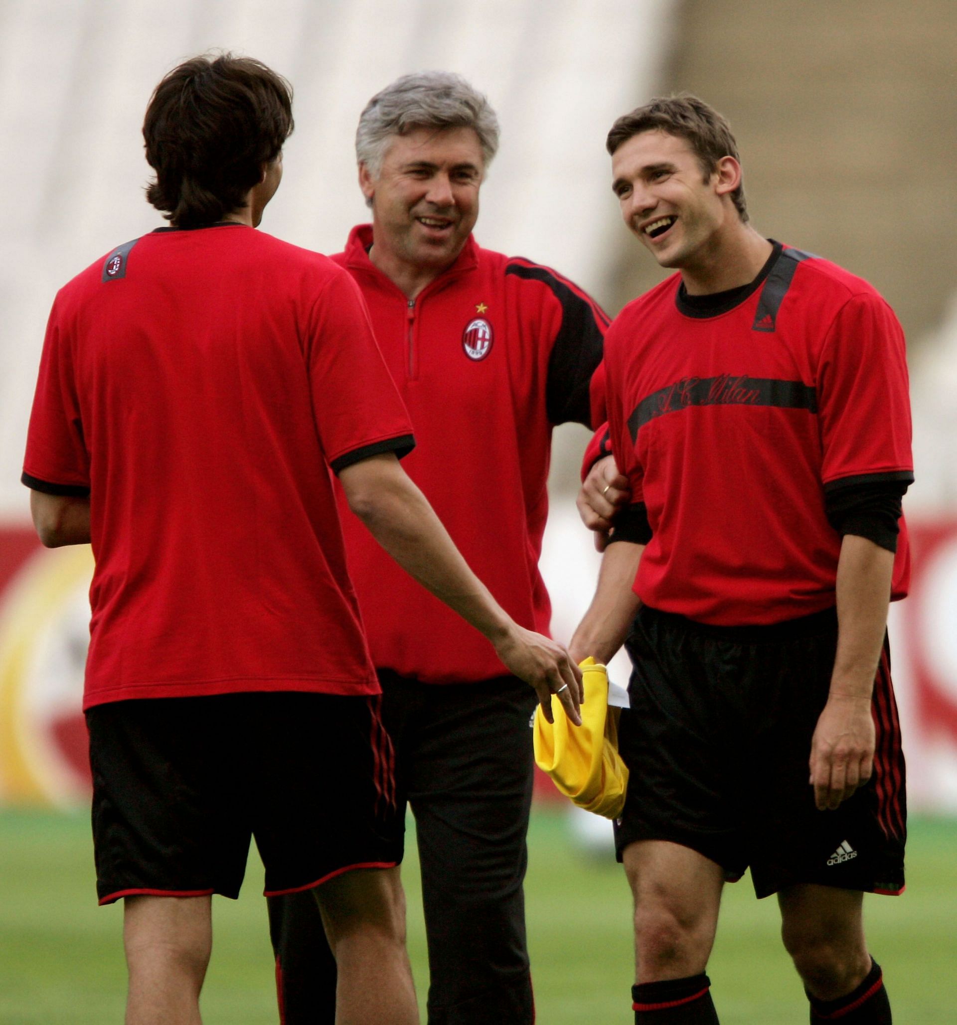 Andriy Shevchenko (left) thrived under Carlo Ancelotti (centre).