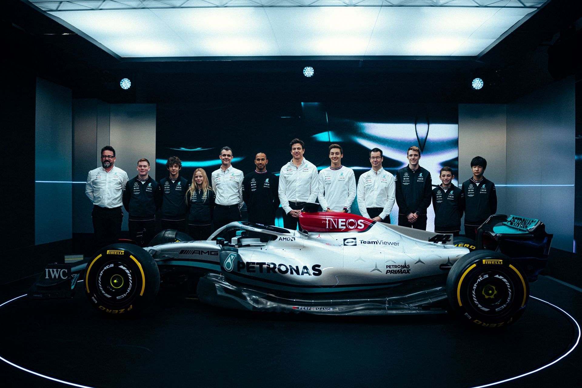 Mercedes&#039; junior class of 2022 got to spend time with both first team drivers and senior leadership during the W13 launch (Image Courtesy: @MercedesAMGF1)