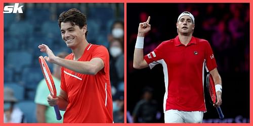 Taylor Fritz (L) and John Isner made a winning start to their Dallas Open campaigns.