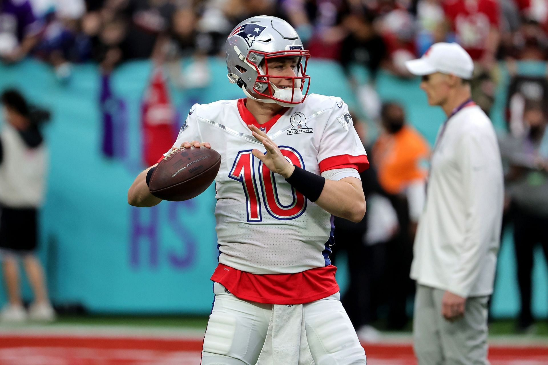 New England Patriots quarterback Mac Jones at the 2022 NFL Pro Bowl
