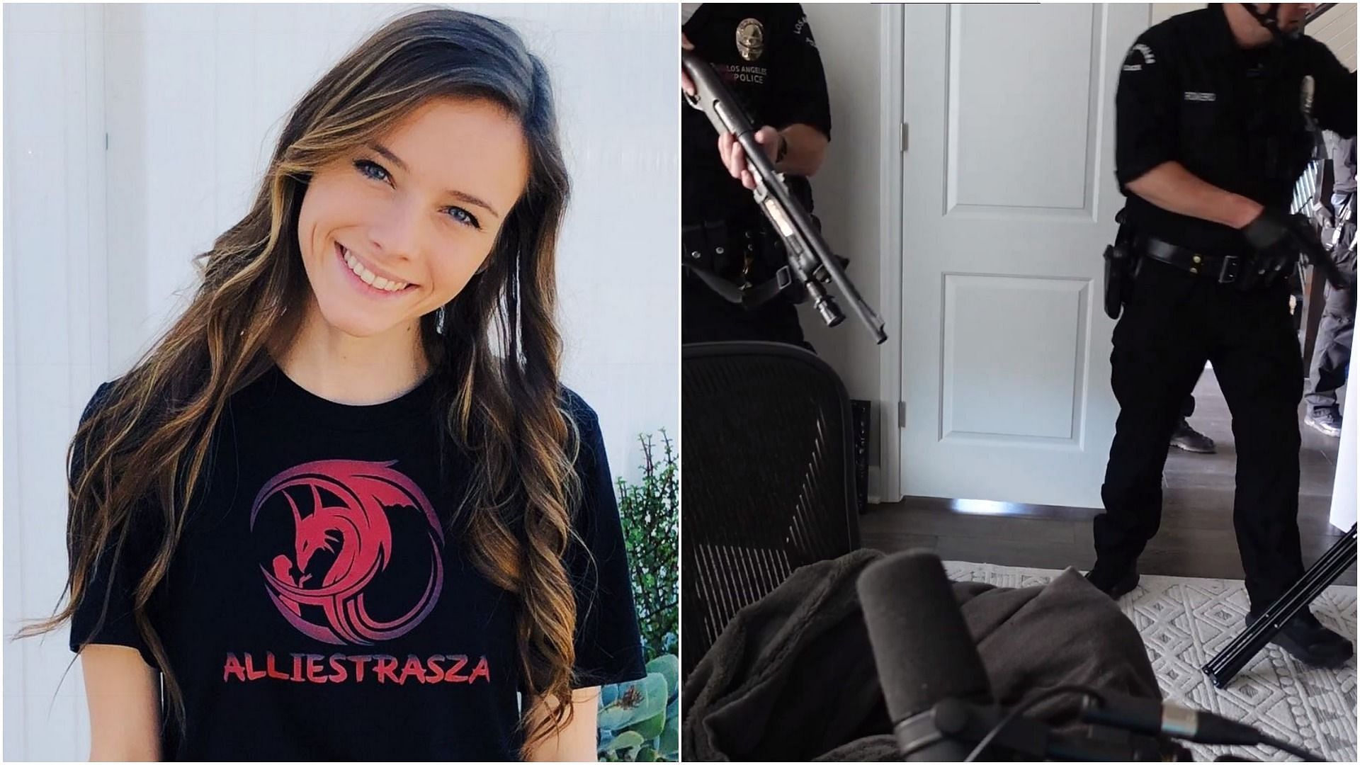 Twitch streamer Alliestrasza was raided by armed officers while livestreaming (Image via Sportskeeda)