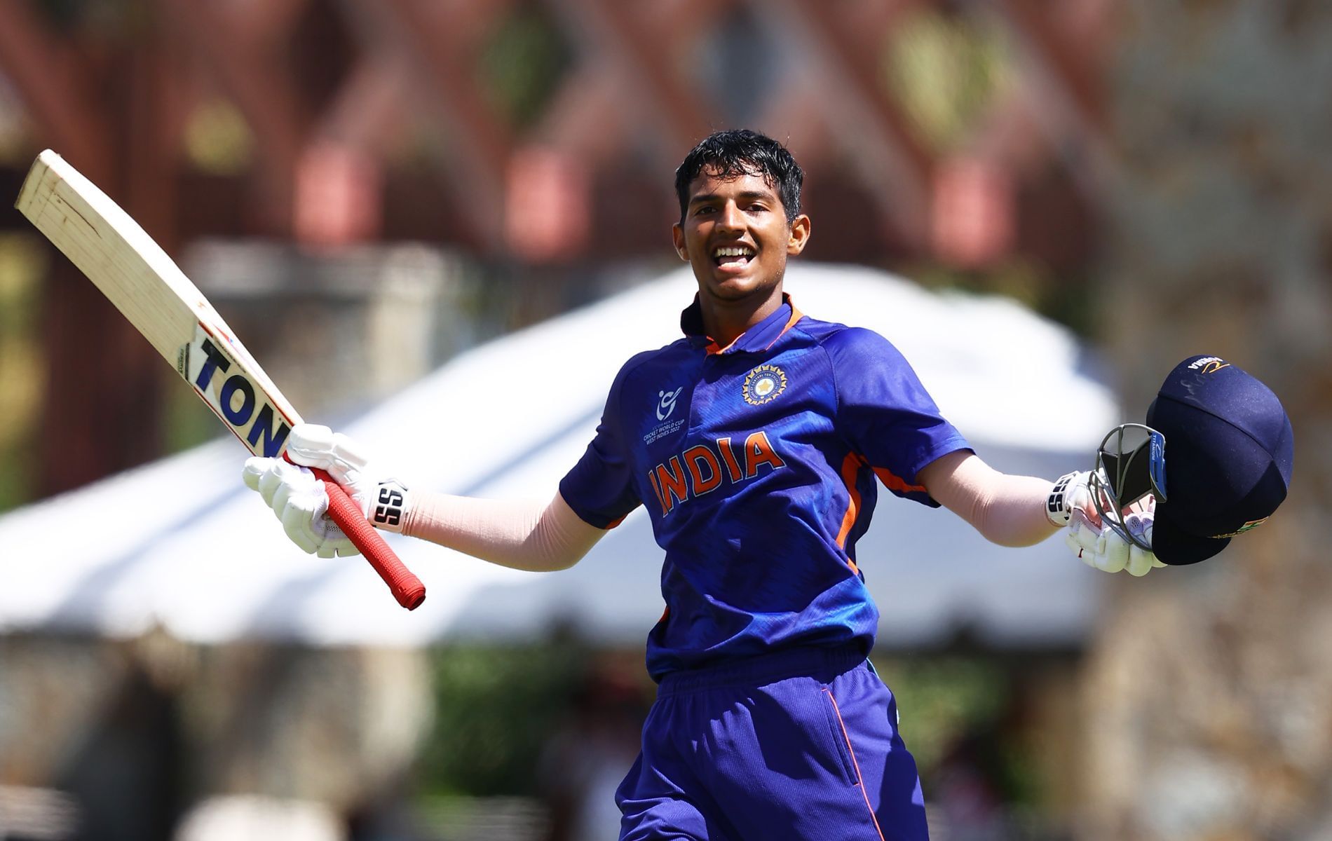 Yash Dhull scored a brilliant century in the U-19 World Cup semi-final against Australia. (Image courtesy: Getty)