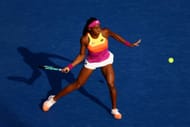 Coco Gauff in action in Dubai