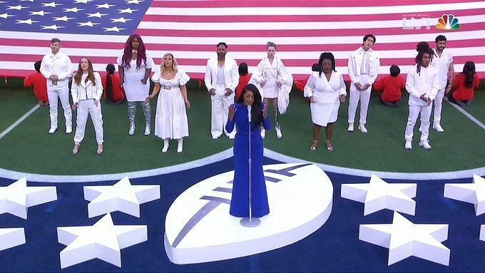 Mickey Guyton on singing the national anthem at the Super Bowl 2022 - Los  Angeles Times