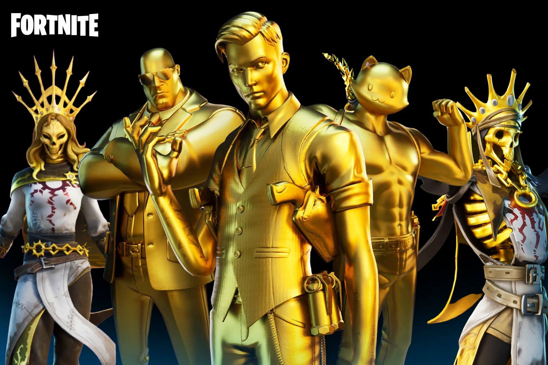 Best gold themed skins in Fortnite history (Image via Sportskeeda)