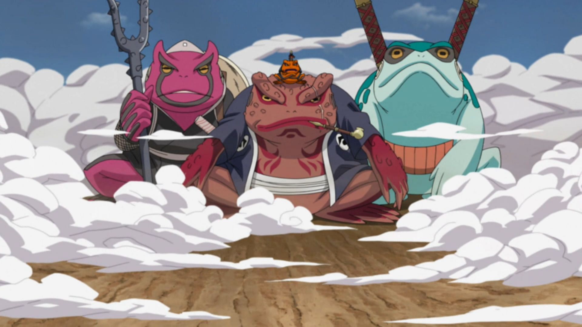 The elite toad fighters of Mount Myuboku (Image via Pierrot)