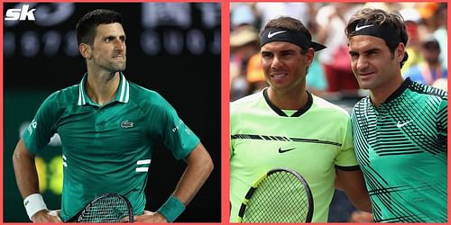 Novak Djokovic, Rafael Nadal, and Roger Federer