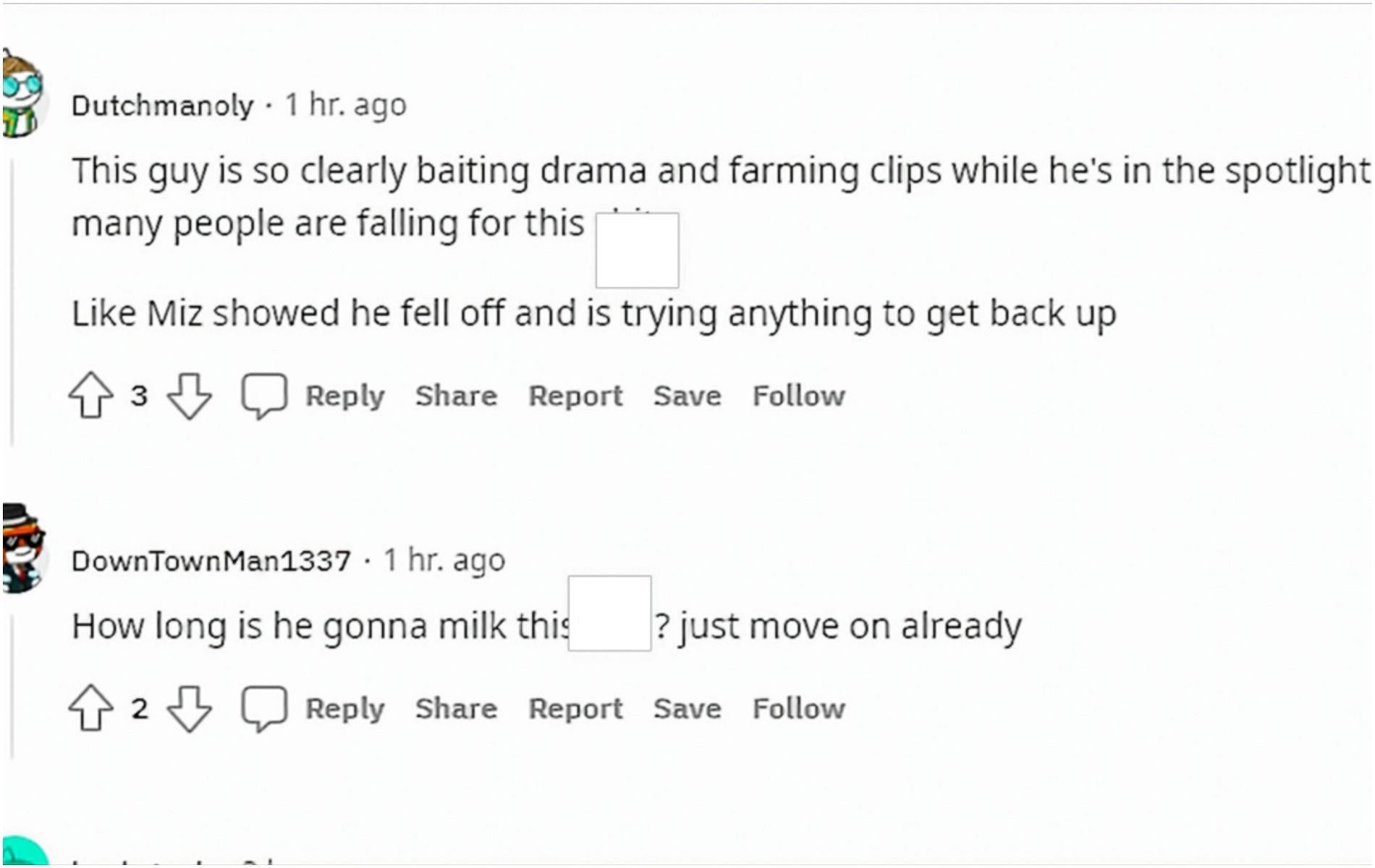Others think he&#039;s just trying to farm drama, and that it&#039;s working (Image via Reddit)